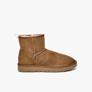 Ugg Classic Mini II Graphic Logo Women Classic Boots Brown (1472EYZHG)